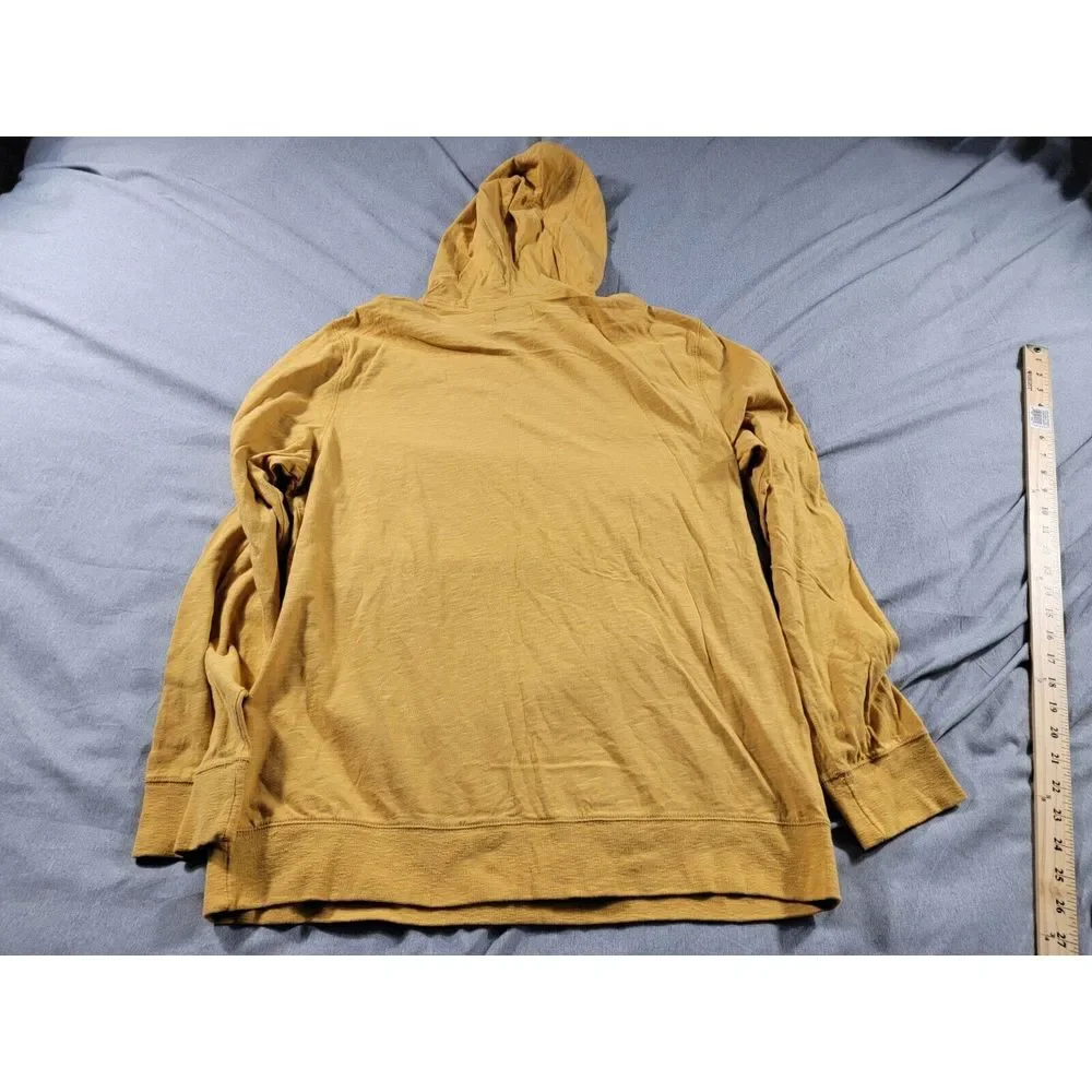 Abercrombie Fitch Shirt Men Large lightweight Hoodie Pullover L/S Mustard Yellow